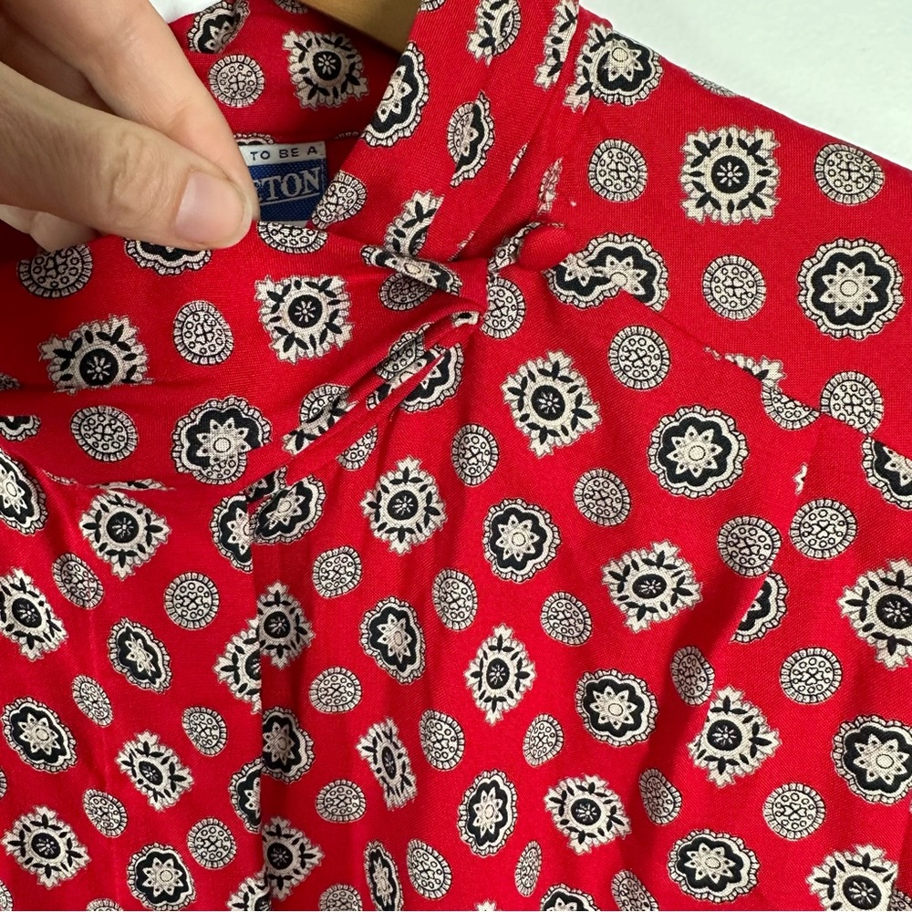Vintage Pendleton Red Print Button Up Blouse Size… - image 4